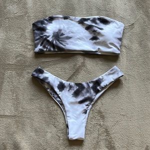 Black and White Tie Dye Bikini